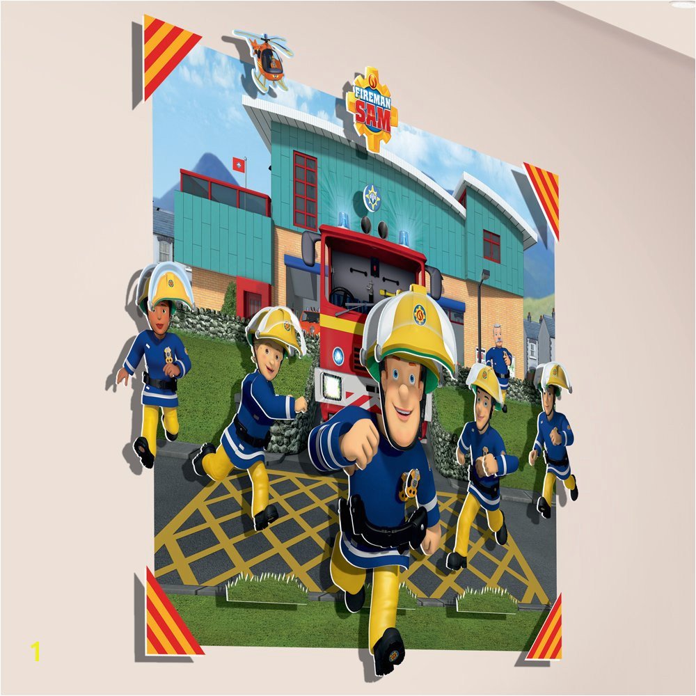 Fireman Sam 3D Pop Out Wall Decoration Paper Card Multi Colour 152 x 1 x 121 cm Amazon Kitchen & Home