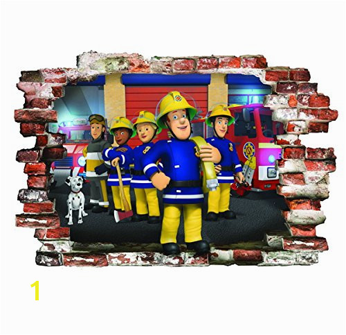 infans FIREMAN SAM WALL STICKERS KIDS BEDROOM BOYS GIRLS WALL ART MURAL WALLPAPER Size LARGE