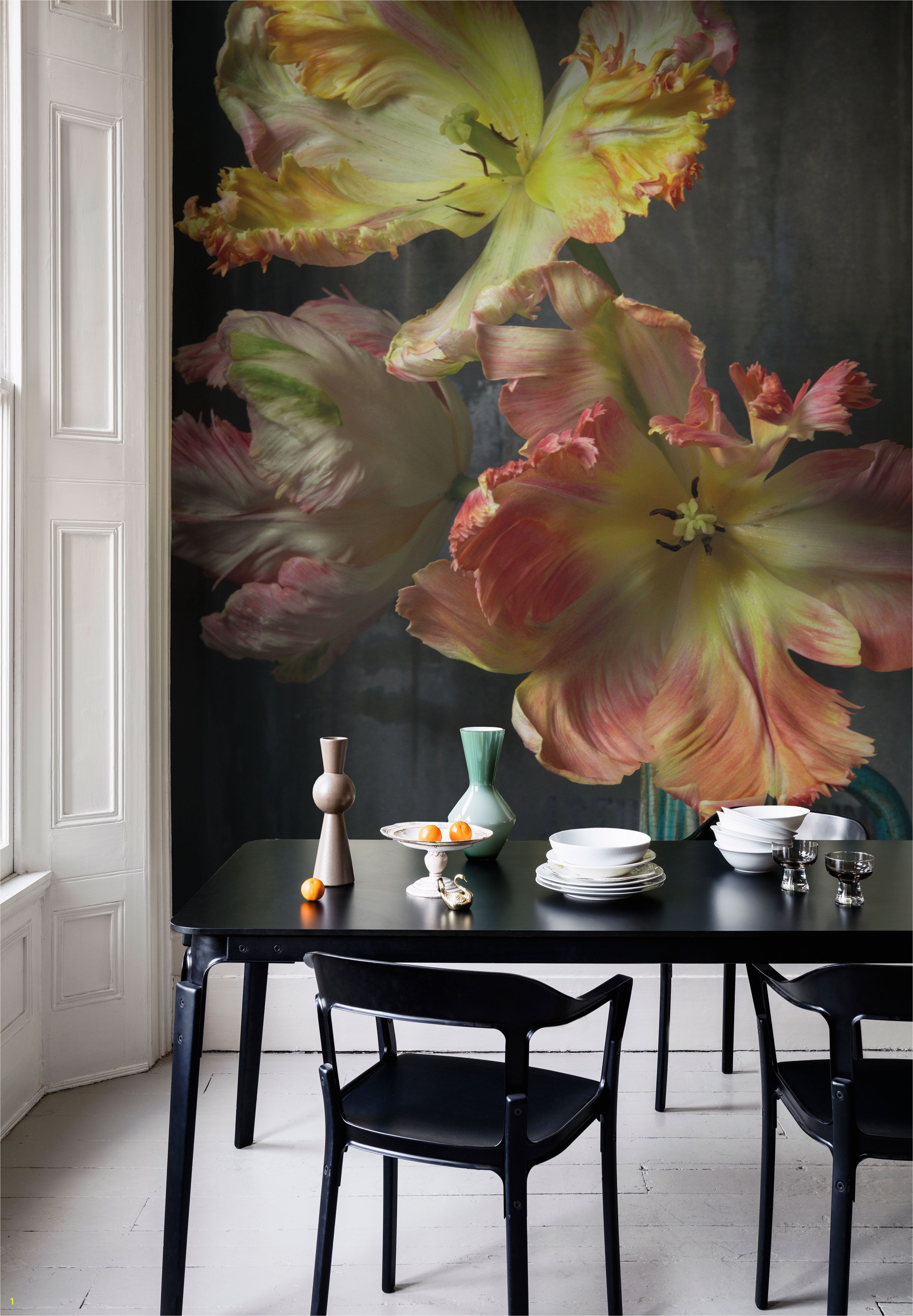 Floral Mural Designs Bursting Flower Still Mural by Emmanuelle Hauguel