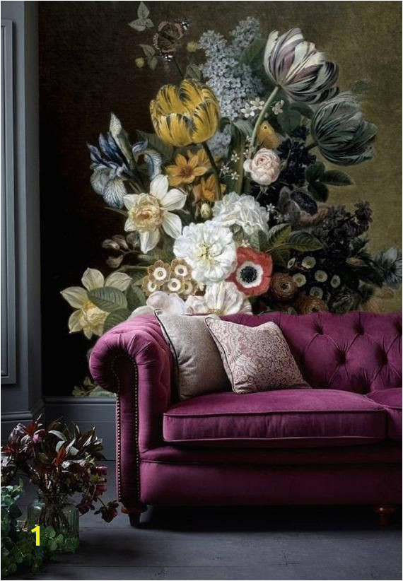 Dutch Dark Vintage Floral Art Removable Wallpaper Still Life with Flowers Painting Temporary Wall Mural Self Adhesive Peel and Stick 95