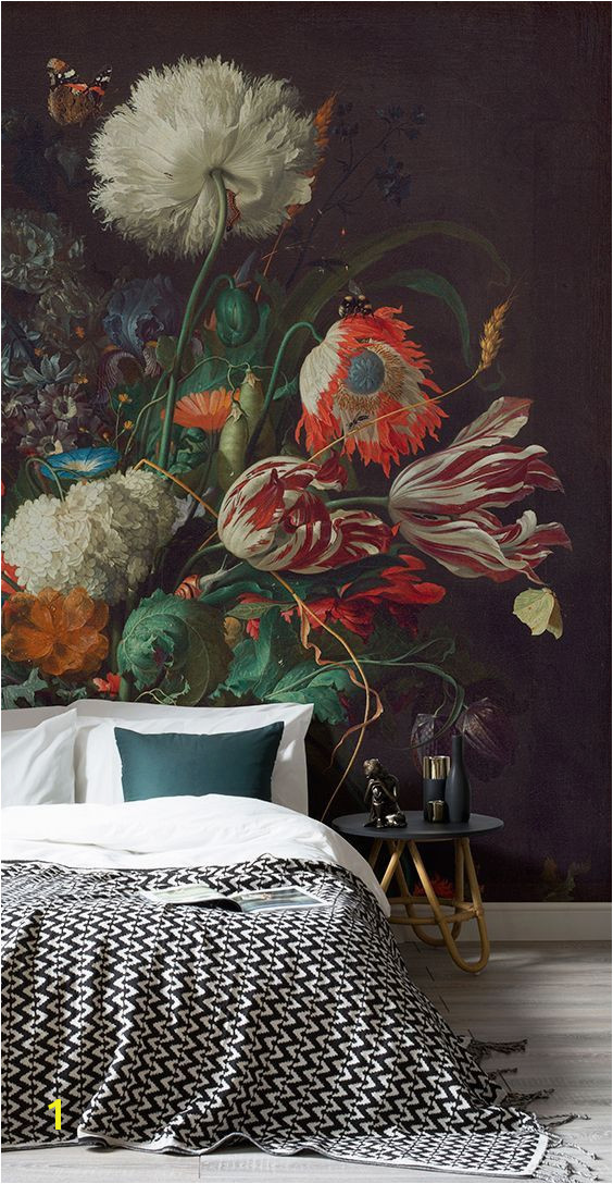 This art wallpaper mural showcases de Heem s Vase of Flowers giving your home a touch of art history as well as elegance