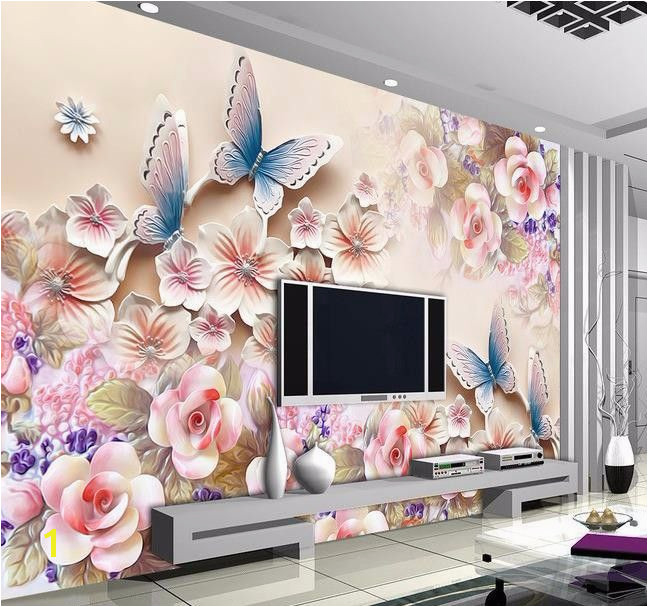 3D papel de parede Custom photo HD flowers relief 3d mural for Interior decoration wall 3d wallpaper free shipping in Wallpapers from Home Improvement on