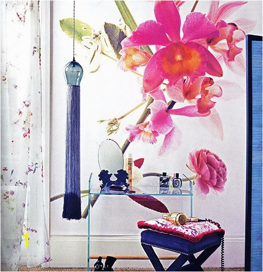 A plain white wall can be brought to life with an oversized floral mural Giving an instant contemporary update a large mural such as this can make a room