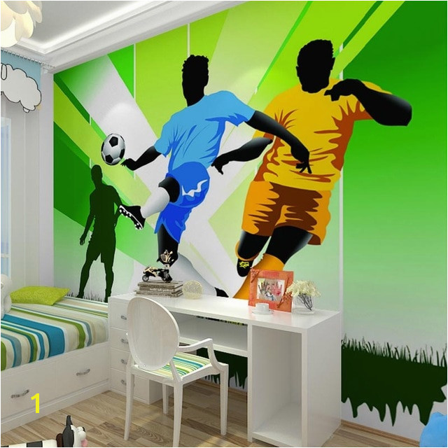 Children s Room Wall Paper Stickers Cartoon Football Wallpaper Murals 3D Kids Bedroom Self Adhesive Vinyl Silk Wallpaper