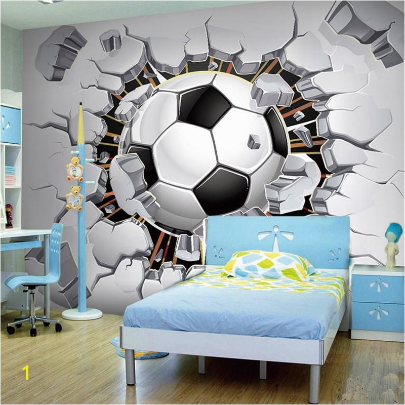 Football Murals for Bedrooms Custom Wall Mural Wallpaper 3d soccer Sport Creative Art Wall