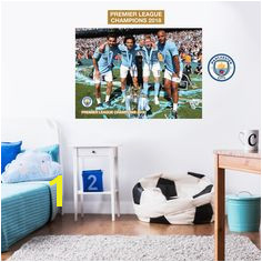 The ficial Home of Football Wall Stickers Manchester City Bedroom Football Gifts