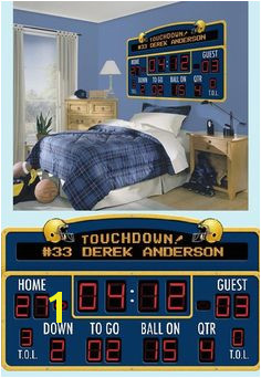 Football Scoreboard Peel and Stick Wall Mural Wall Sticker Outlet Football Bedroom Football Rooms