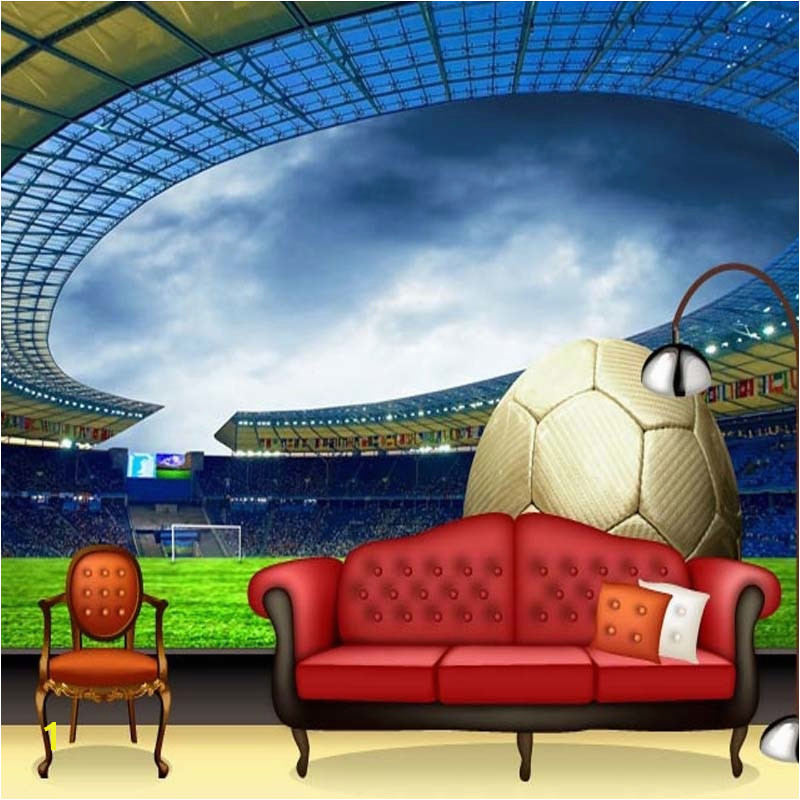 Custom 3D Soccer Wallpaper Sports Football Themed Stadium Mural Wallpaper For Living Room Bar Bedroom Wall De Parede 3D in Wallpapers from Home