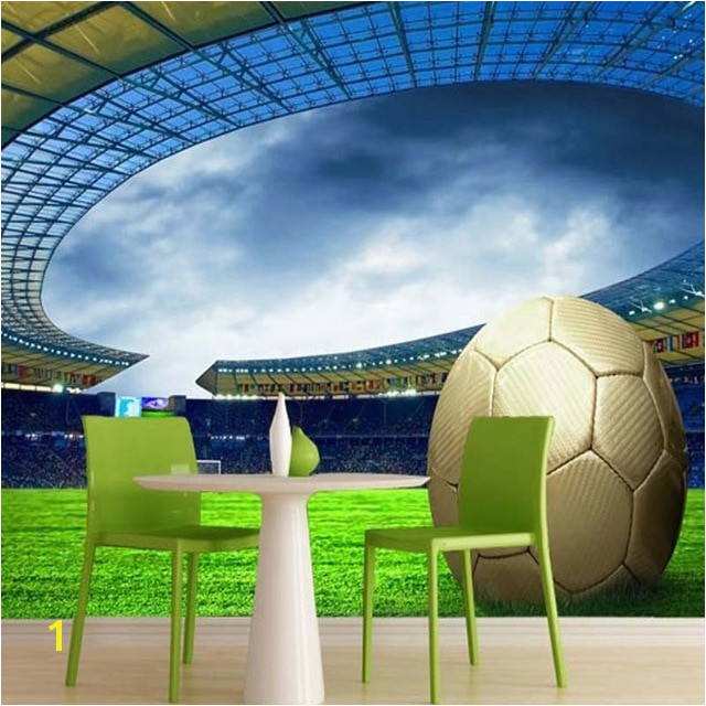 Custom 3D Soccer Wallpaper Sports Football Themed Stadium Mural Wallpaper For Living Room Bar Bedroom