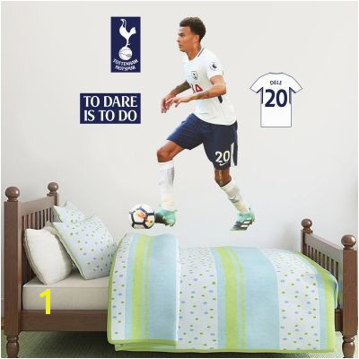 Dele Alli Wall Mural & Tottenham Hotspur Football Club Crest Set wall stickers football stickers bedroom decorations kids bedroom tottenham hotspur