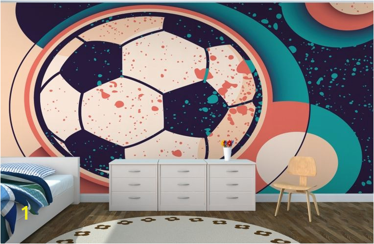 Paint Effect Soccer Ball Wall Mural Murawall