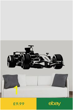 Formula 1 Car Silhouette Wall Art Stickers F1 Racing Racer Transfer Mural Decals