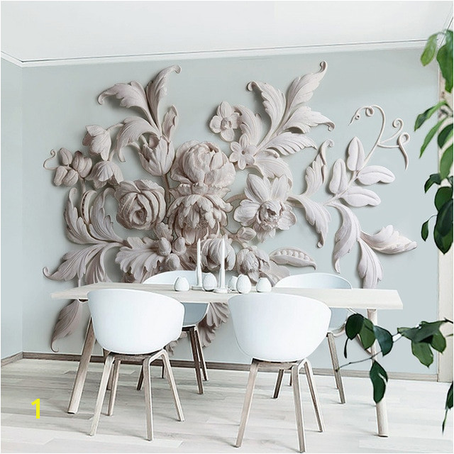 Aesthetic European Style Flower Relief TV Background Wall Painting 3D Wall Murals Wallpapers Landscape Living Room Papel Pintado