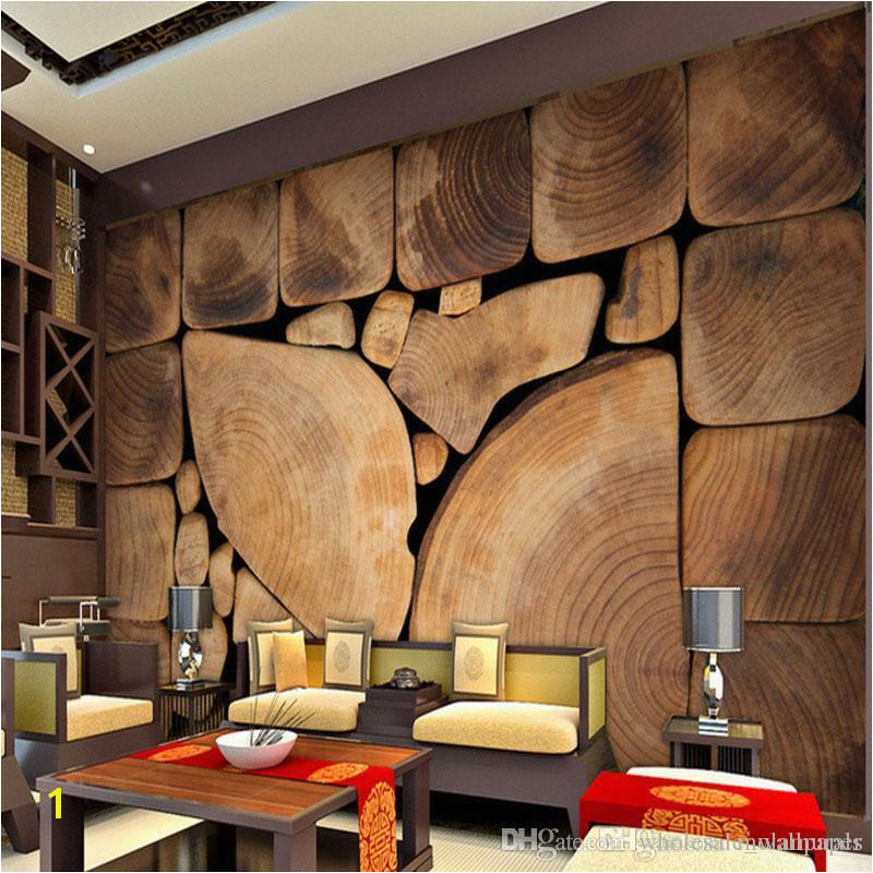 Full Wall Mural Wallpaper Custom Wall Murals Woods Grain Growth Rings European Retro Painting