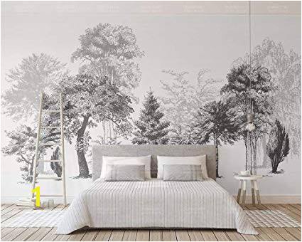 Sumotoa 3D Mural Wall Stickers Decoration Custom Minimalist Black and White Sketch Style Wood Tv Background
