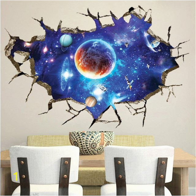 Creative Space Galaxy Stars Planets Universe 3D Wall Mural Wallpaper Eco friendly DIY Home Decor Wall Sticker