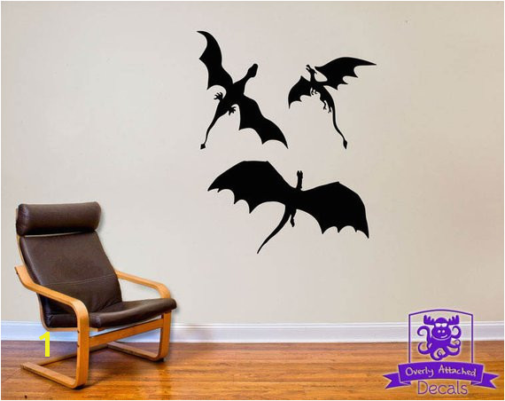 3 Dragons Flying Wall Decal Decor