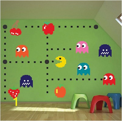 Game Room Wall Murals Pac Man Wall Decal Video Game Wall Decal Murals Kids Bedroom Diy