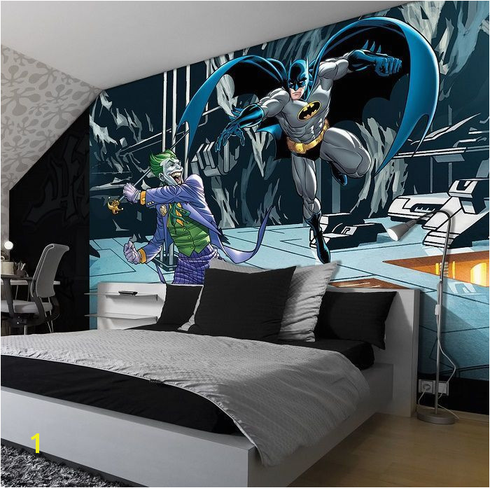 Giant size wallpaper mural for girl s and boy s room Batman & Joker ics characters wall decor ideas Express and worldwide shipping Free UK delivery