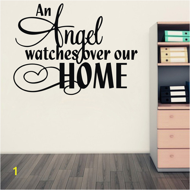 Amazon hot an angel watches over our home Vinyl Wall Art Quote stickers Religious decals home decor free shipping q0006