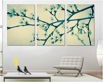 Cherry Blossom Tree 3 Panel Split Triptych Canvas Print Zen wall art for living room decoration & interior design Multi panel