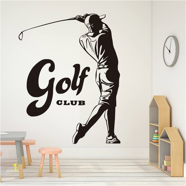 Sports Game Golf Waterproof Wall Stickers For Bedroom Vintage Golf Player Pattern Vinyl Art Wall Decals Home Decor Wallpaper