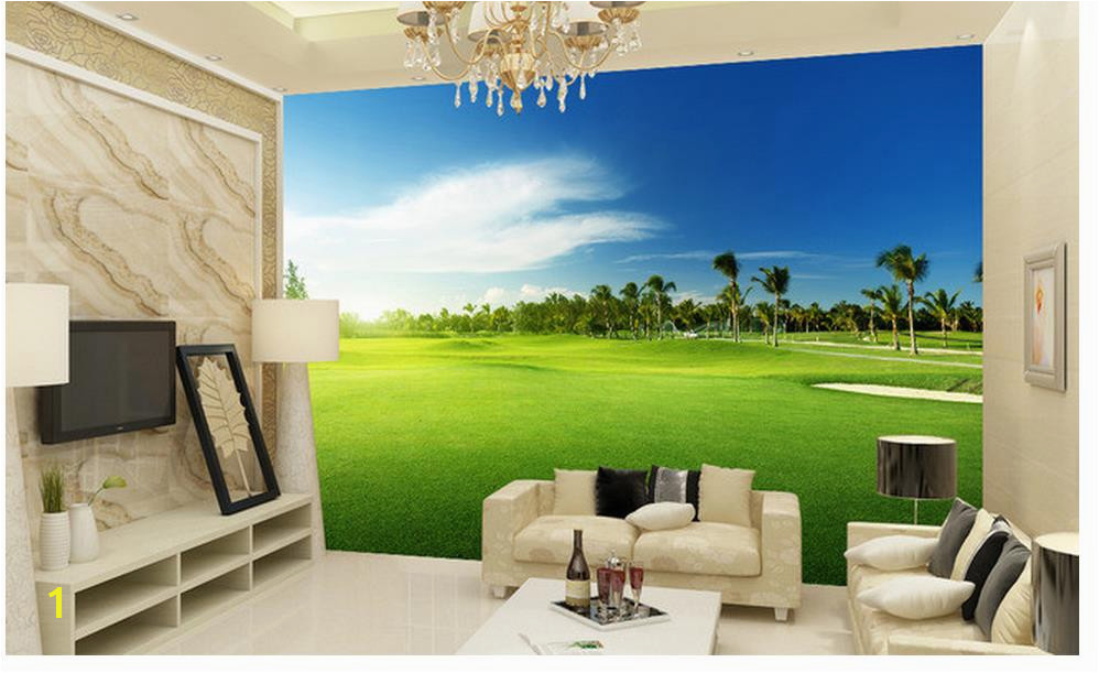 3d wallpaper 3d angepasst tapete Golf wiese landschaft wandmalereien tapeten für wohnzimmer 3d wallpaper in 3d wallpaper 3d angepasst tapete Golf wiese