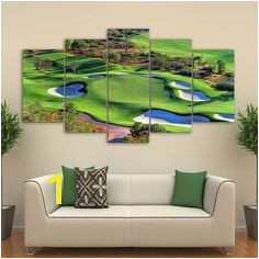 Fashion 5 Panel Golf Course Canvas Painting Modular Wall Art Prints Home Decoration Landscape For