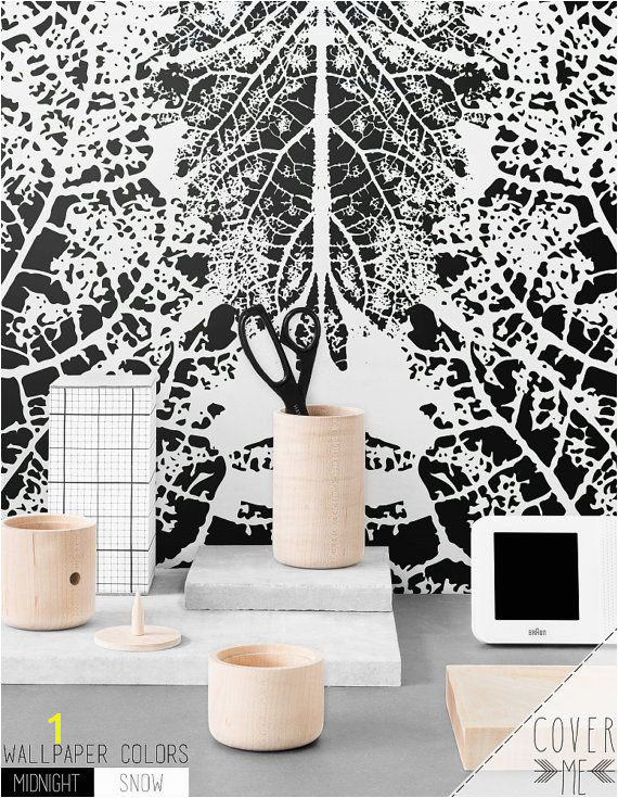 Gothic Wall Murals Monochrome Removable Wallpaper Leaf Self Adhesive Wallpaper