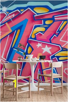 Graffiti pink Wall mural