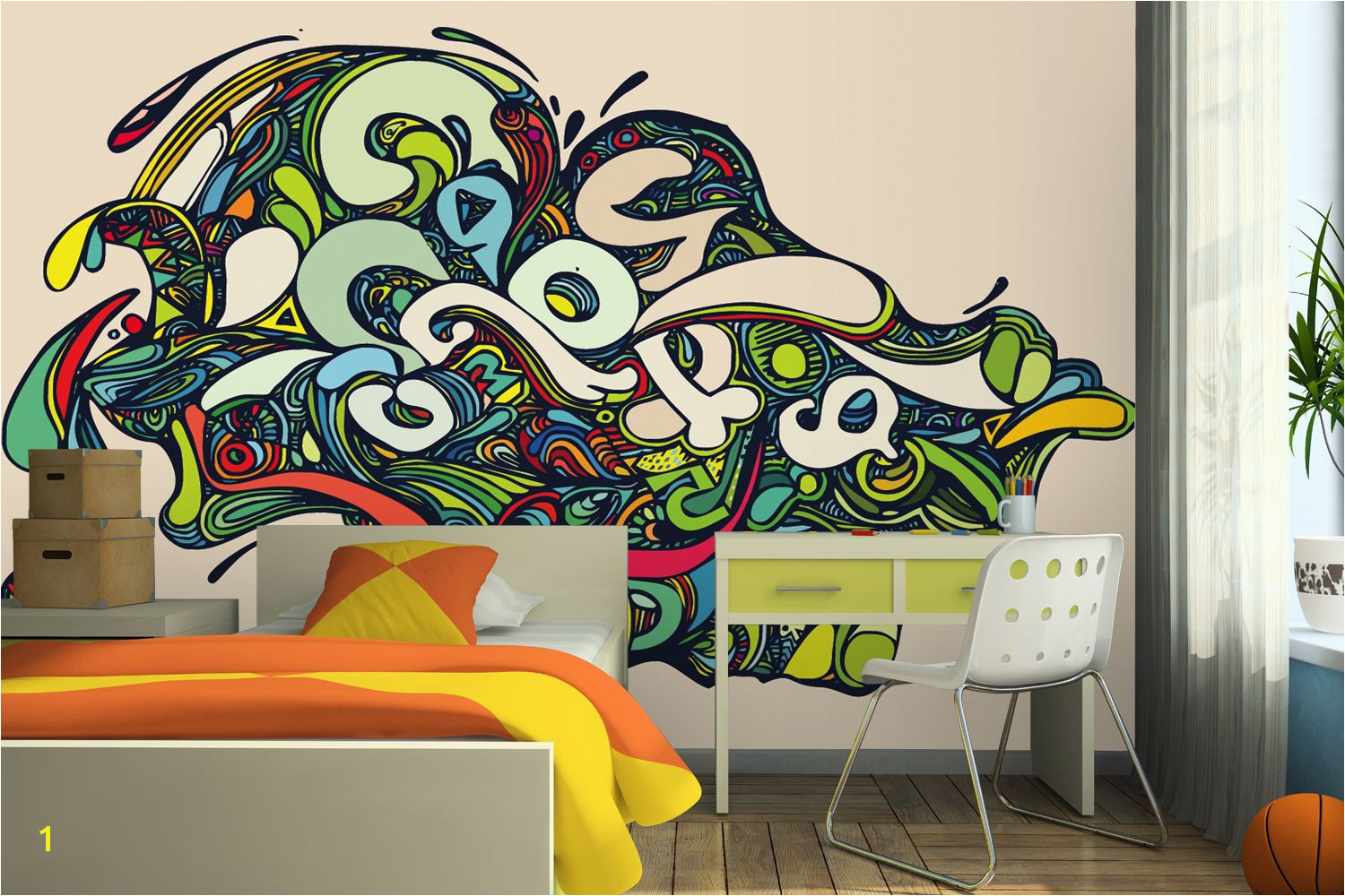 Vibrant Psychedelic Graffiti Wall Mural Graffiti Bedroom Graffiti Murals Graffiti Wallpaper Wall Wallpaper