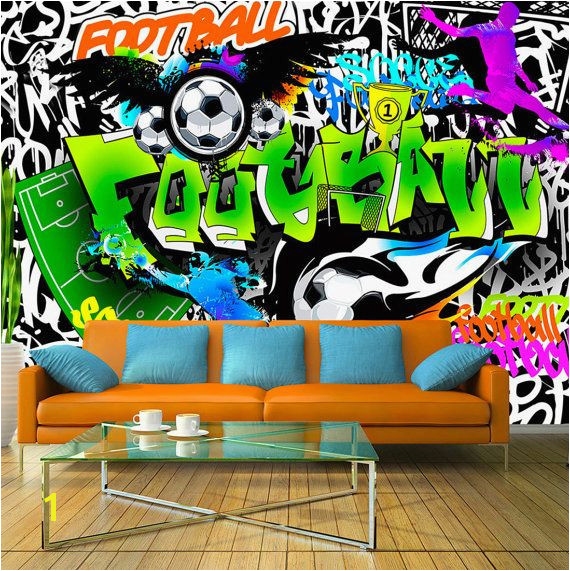 Wallpaper Wall Murals Non Woven Graffiti Football Soccer Art Modern Design Wall Decals Bedroom Decor Home Design Wall Art Decals 119