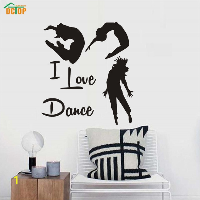 Modern I Love Dance Vinyl Removable Wall Decal Gymnastics Dance Home Decor Art Wall Stickers For Living Room Mural Poster