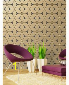 Apex Geometric Wallpaper Rose Gold Fine Decor FD