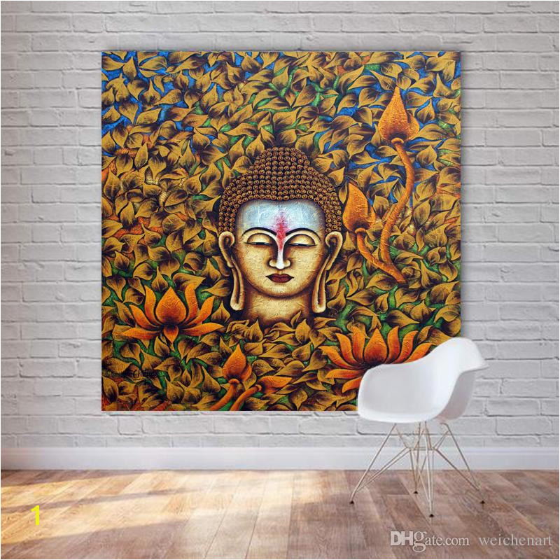 2019 1 Panel Buddha Head Oil Painting Printed Canvas Wall Art Poster And Print For Living Room Unframed Decorative No Frame From Weichenart
