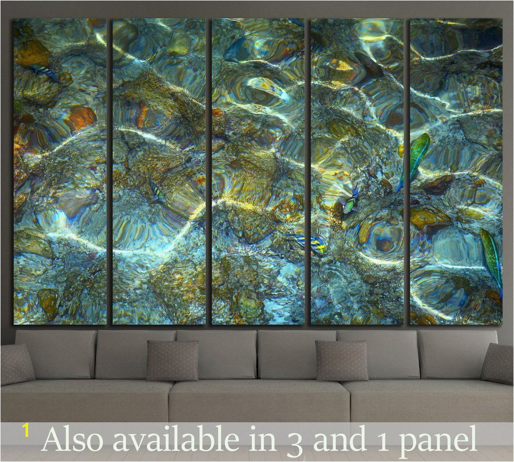 Hanging Canvas Murals Nice Water Ripples with A Fish â1391 Ready to Hang Canvas Print In
