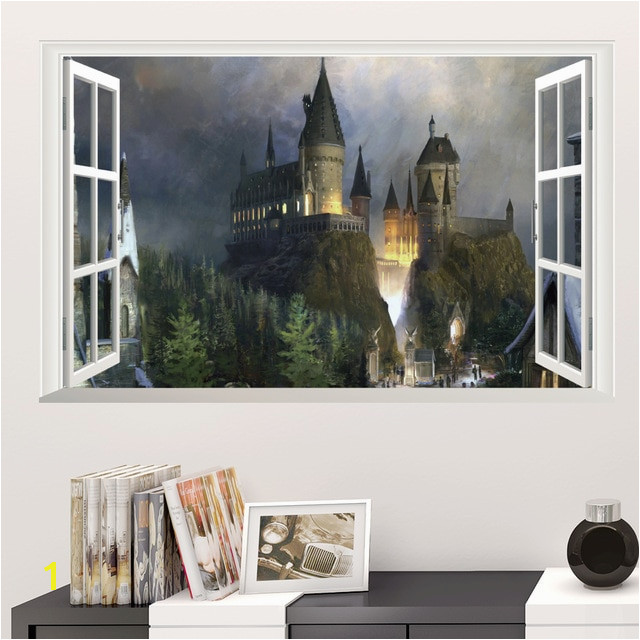 Harry Potter Poster 3D Window Decor Hogwarts Decorative Wall Stickers Wizarding World School Wallpaper For Kids