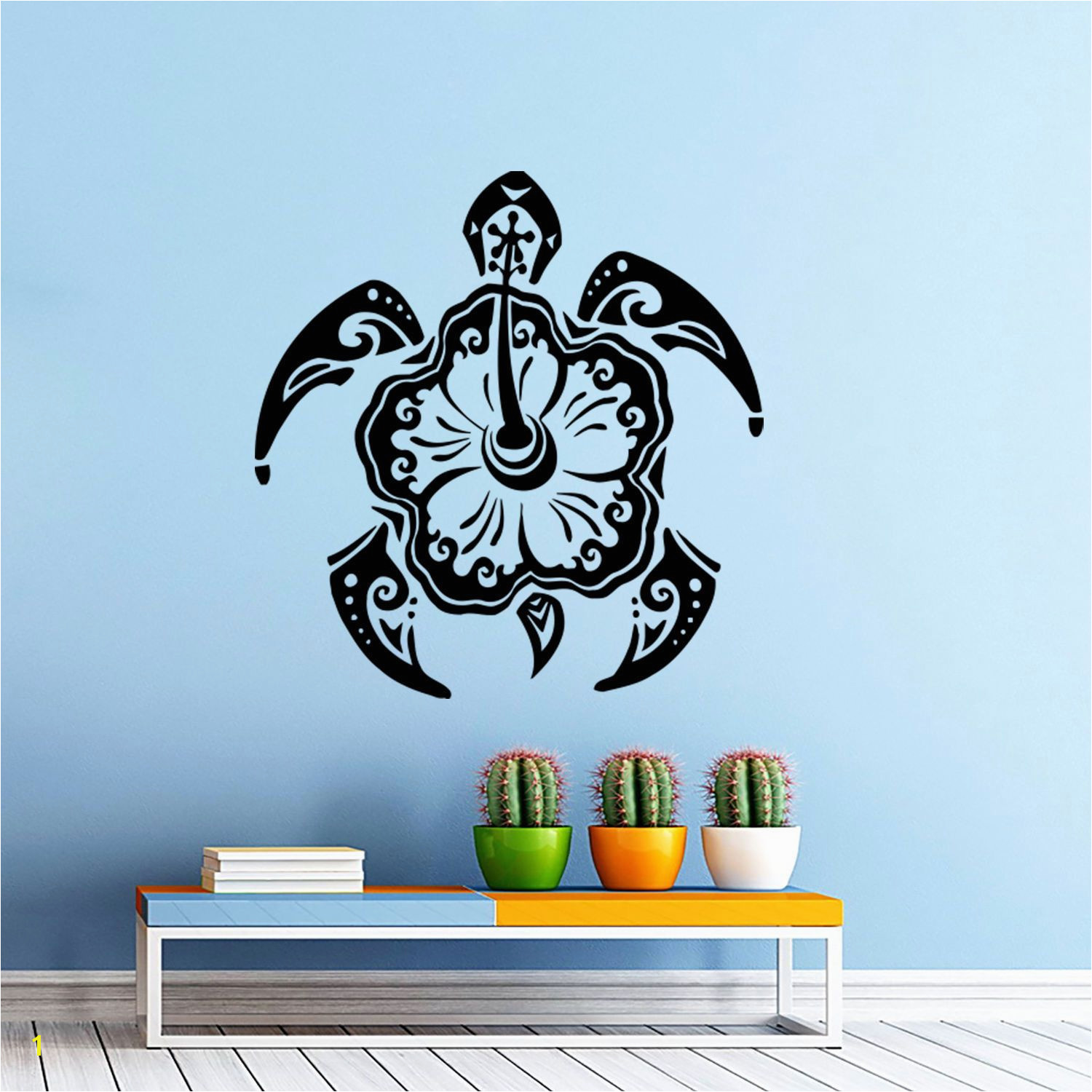 Wall Decal Turtle Animal Stickers Hawaiian Style Bathroom Decor Art Murals D553