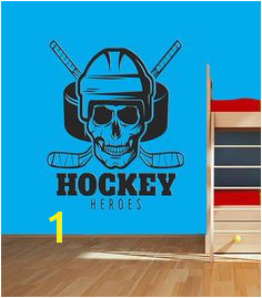 Hero Hockey Wall Decals Hockey Skull Head Wall Sticker Ice Hockey Wall Vinyl Decor Kids Room Bedroom Hockey Emblem Wall Decoration se072