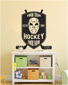 Personalized Hockey Wall Decal Ice Hockey Team Logo Wall Sticker Hockey Team Wall Vinyl Decor Kids Bedroom Hockey Logo Wall Art se080