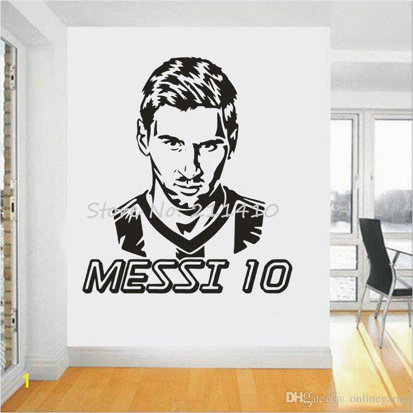 Football Team Logo Wall Art Sticker Messi Vinyl Wall Sticker For Boys Room Removable House Decor Football Star Decal Wall Mural Decal Vinyl Art Stickers