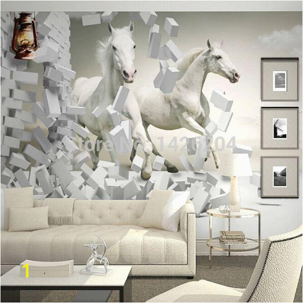 Great Wall 3d White Horse Wall Murals Wallpaper 3d Horse Custom Wall Paper Murals For Living Room Freewallpaper Freewallpapers From Binbin3 $55 48 DHgate