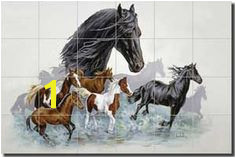 Horse Tile Murals 15 Best Horse Backsplash Designs Images