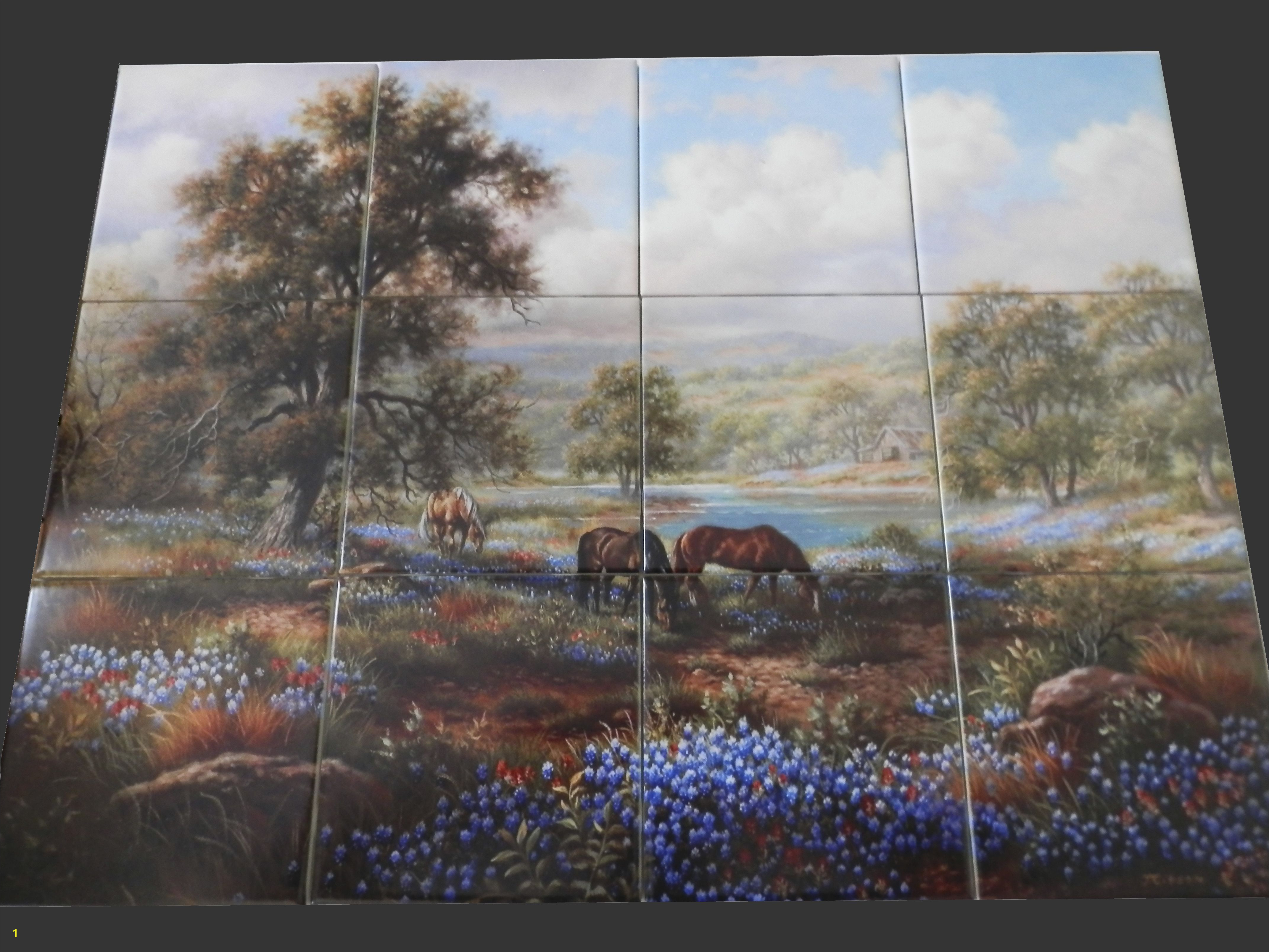 Decorative horse themed tiles make an impressive kitchen backsplash idea You can use a tile