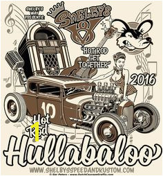 Hot Rod Hullabaloo 2016 T shirt cream