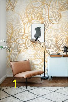 GREY Leaf Wallpaper Exotic leaves Wallpaper leaf Wall Mural Home Décor Easy install Wall Decal Removable Wallpaper B013