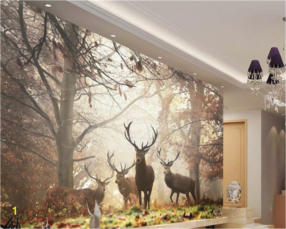 beibehang wallpaper for walls 3 d Retro nostalgic style forest deer mural TV wall 3d wallpaper papel de parede papier peint