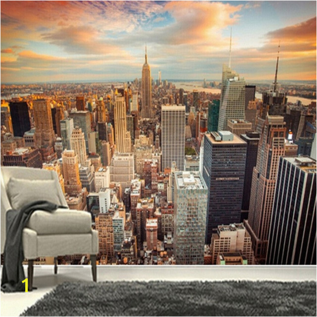 3D Wallpaper Modern Sunset New York City Building Landscape Mural Study Living Room TV Sofa Backdrop Wall Home Decor Wall Papers