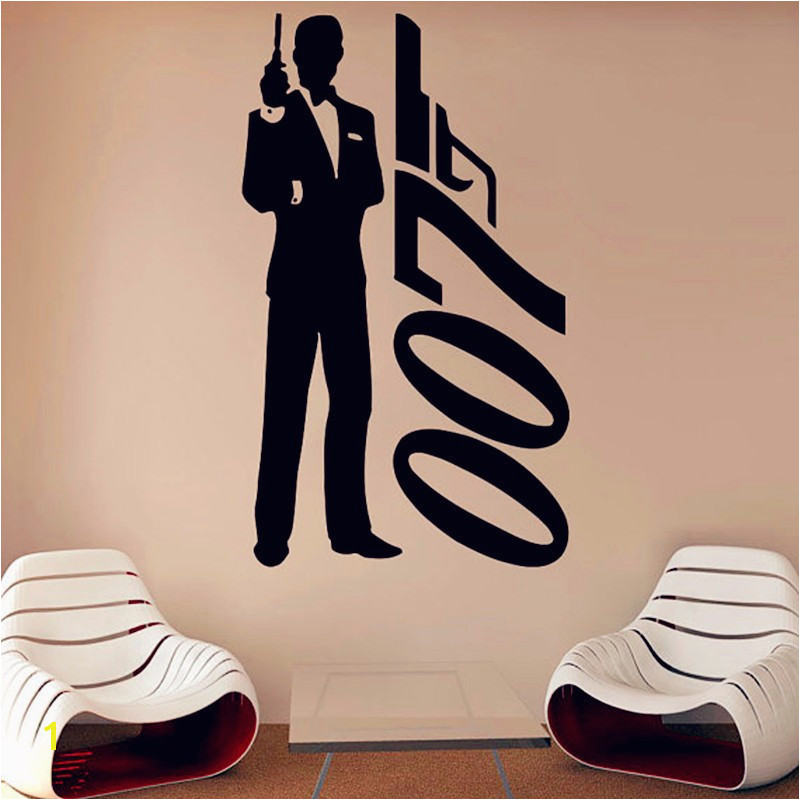 JAMES BOND DANIEL CRAIG 007 MOVIE FILM SILHOUETTE WALL ART STICKER DECAL REMOVABLE VINYL ROOM DECORATION