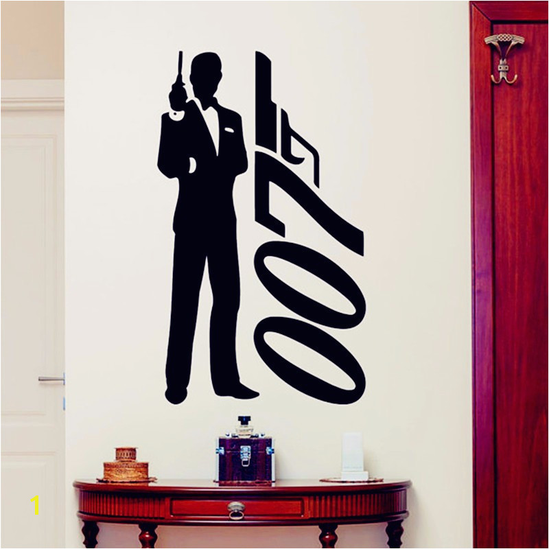 James Bond Wall Mural James Bond Wall Sticker 007 Movie Superhero Posters Boys Room Wall